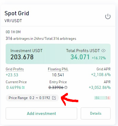 Trading-Bot Preisspanne justieren