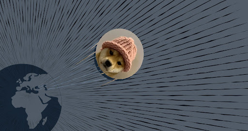 March 15th 2024 Illustration of the crypto meme asset DogWifHat, memecoin take off, unstick, skyrocketing in a bull run. Rise of $WIF token